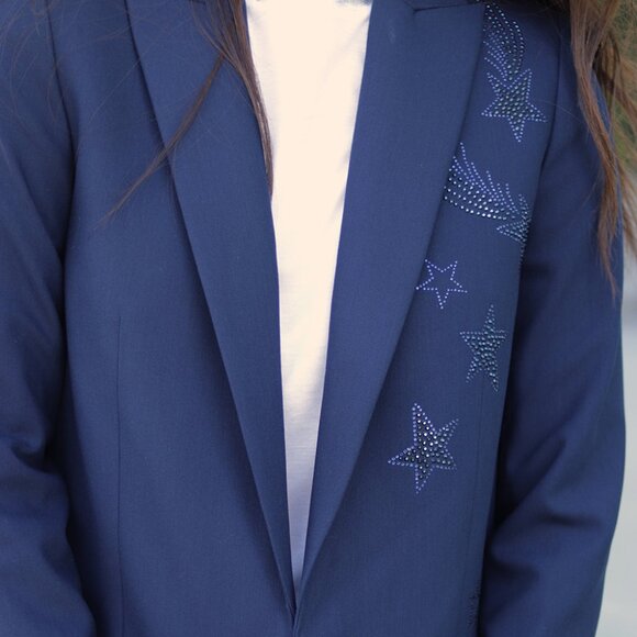 NWT - Zadig & Voltaire Viva Bis Strass Jacket NAVY 😍 - Picture 12 of 14